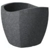 Scheurich Kunststoff-Topf Wave Globe Cubo, Schwarz-granit