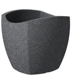 Scheurich Kunststoff-Topf Wave Globe Cubo, Schwarz-granit