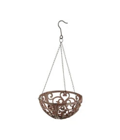 Dehner Gusseisen-Hängeampel Katalonien Mit Kokoseinlage, Rund, Rost, Ca. Ø30/H15 Cm -Blumen Geschaft 2745461 BildD 001 HaengeampelBasketHangingbasket30Cm