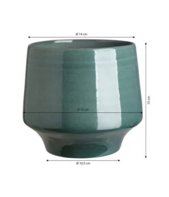 Dehner Keramik-Übertopf Elsa, Bauchig, Türkis -Blumen Geschaft 4099883 WE BG 001 TopfElsaTuerkis