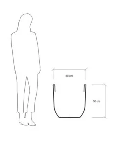 Farmet Kunststoff-Topf-Set Orione Alto, Rund, Grau, 2-teilig -Blumen Geschaft 4109179 WE DE 004 ORIONEALTOHoherRunderPflanzkuebelDurchmesser50cm50cmhochSTEINBEIGE