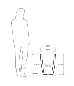 Farmet Kunststoff-Topf-Set Hydra, Konisch, Anthrazit, 2-teilig -Blumen Geschaft 4183653 WE DE 004 HYDRARunderPflanzkuebelDurchmesser36cm50cmhochDUNKELANTHRAZIT