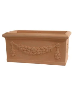 Farmet Farmet Kunststoff-Pflanzkübel Festonato, Rechteckig, Terrakotta