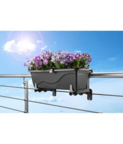 Dehner Kunststoff-Blumenkastenhalter, Anthrazit -Blumen Geschaft 4320792 WE MO 002 DehnerKunststoffBlumenkastenhalterBalkonkastenhalter