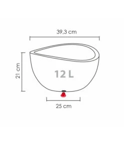 Scheurich Kunststoff-Topf Wave Globe, Rund, Ca. Ø39,3/H21 Cm -Blumen Geschaft 4498150 WE BG 001 ScheurichTopfWaveGlobe