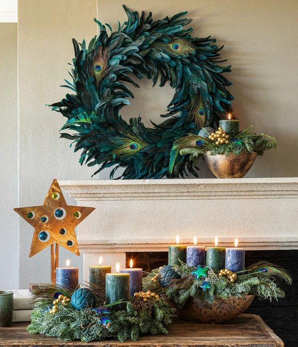 Adventsgesteck Peacock, Ca. B45/H25/T22 Cm 2 Adventsgesteck Peacock, Ca. B45/H25/T22 Cm – Bild 2
