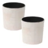 Siena Garden Kunststoff-Topf ECO Lens, Rund, Weiß, Ca. Ø25/H25,5 Cm, 2er-Set