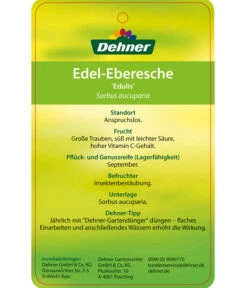 Eberesche 'Edulis' -Blumen Geschaft 7638513 Edel EberescheEdulis Etikett 2