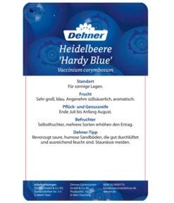 Heidelbeere 'Hardyblue' -Blumen Geschaft 7665490 HeidelbeereHardyblue Etikett 2