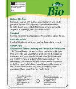 Bioland Koriander -Blumen Geschaft 8001984 BioKoriander Etikett neu 2