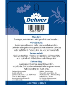 Dehner Gourmet Garten Aubergine, Veredelt -Blumen Geschaft 8830051 GGAubergineCarmen Etikett 2